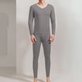 thumbnail image 1 of Mens Pajamas Set Christmas Printed V-neck Long Sleeve Casual Pajama Set Gray L, 1 of 3