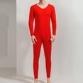 thumbnail image 1 of Mens Pajamas Set Christmas Printed V-neck Long Sleeve Casual Pajama Set Red L, 1 of 3