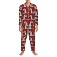 thumbnail image 1 of Mens Pajamas Set, Classic Plaid Cool Horse Head Button Down Long Sleeve Loungewear Sleepwear Pjs sets for Men, 1 of 5