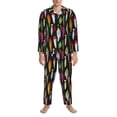 thumbnail image 1 of Mens Pajamas Set - Colorful Fishing Lures Comfy Long Sleeve Button Up Pajama Sets for Men 2 Piece, Soft Sleepwear Nightwear Pjs Lounge Sets for Men with Pockets, 1 of 5