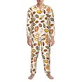thumbnail image 1 of Mens Pajamas Set, Conch Shells Print No.9029 Button-Down Pajamas for Men Long Sleeve Mens Sleepwear Lounge Pjs Set, 1 of 5