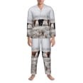 thumbnail image 1 of Mens Pajamas Set - Cow K Comfy Long Sleeve Button Up Pajama Sets for Men 2 Piece, Soft Sleepwear Nightwear Pjs Lounge Sets for Men with Pockets, 1 of 5