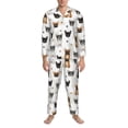 thumbnail image 1 of Mens Pajamas Set, Cute French Bulldog_D Button Down Long Sleeve Loungewear Sleepwear Pjs sets for Men, 1 of 5