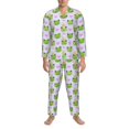 thumbnail image 1 of Mens Pajamas Set - Cute Frogs Crowns Heart Purple Comfy Long Sleeve Button Up Pajama Sets for Men 2 Piece, Soft Sleepwear Nightwear Pjs Lounge Sets for Men with Pockets, 1 of 5