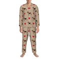 thumbnail image 1 of Mens Pajamas Set, Cute German Shepherd Dog Love Button Down Long Sleeve Loungewear Sleepwear Pjs sets for Men, 1 of 5