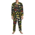 thumbnail image 1 of Mens Pajamas Set, Cute Hamburger Beef Vegetables Button-Down Pajamas for Men Long Sleeve Mens Sleepwear Lounge Pjs Set, 1 of 5