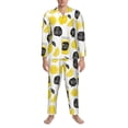 thumbnail image 1 of Mens Pajamas Set, Cute Lemon Juice Button Down Long Sleeve Loungewear Sleepwear Pjs sets for Men, 1 of 5