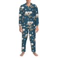 thumbnail image 1 of Mens Pajamas Set, Cute Sleeping Koala Button Down Long Sleeve Loungewear Sleepwear Pjs sets for Men, 1 of 5