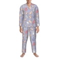 thumbnail image 1 of Mens Pajamas Set, Cute colorful Dog cartoon Button Down Long Sleeve Loungewear Sleepwear Pjs sets for Men, 1 of 5