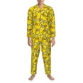 thumbnail image 1 of Mens Pajamas Set - Ducky Cartoon Animal Yellow Comfy Long Sleeve Button Up Pajama Sets for Men 2 Piece, Soft Sleepwear Nightwear Pjs Lounge Sets for Men with Pockets, 1 of 5
