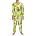 thumbnail image 1 of Mens Pajamas Set, Funny Avocado Green Love Button Down Long Sleeve Loungewear Sleepwear Pjs sets for Men, 1 of 5