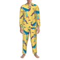 thumbnail image 1 of Mens Pajamas Set, Funny Cute Shark Whale Seahorse Button-Down Pajamas for Men Long Sleeve Mens Sleepwear Lounge Pjs Set, 1 of 5