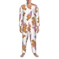 thumbnail image 1 of Mens Pajamas Set, Funny Fish Shaped Ice Cream Button-Down Pajamas for Men Long Sleeve Mens Sleepwear Lounge Pjs Set, 1 of 5