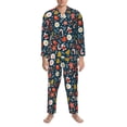 thumbnail image 1 of Mens Pajamas Set, Holiday Christmas Cookies Button Down Long Sleeve Loungewear Sleepwear Pjs sets for Men, 1 of 5