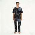 thumbnail image 1 of Mens Pajamas Set Loungewear Short Sleeve Top Pants Soft Sleepwear Pjs Sets, Skull Gothic Bones Witchy, 1 of 6
