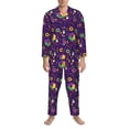 thumbnail image 1 of Mens Pajamas Set, Mardi Gras and Donuts Button Down Long Sleeve Loungewear Sleepwear Pjs sets for Men, 1 of 5