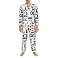 thumbnail image 1 of Mens Pajamas Set, Math Symbol Print funny Button Down Long Sleeve Loungewear Sleepwear Pjs sets for Men, 1 of 5
