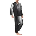 thumbnail image 1 of Mens Pajamas Set - Monochrome Abstract Lines Comfy Long Sleeve Button Up Pajama Sets for Men 2 Piece, Soft Sleepwear Nightwear Pjs Lounge Sets for Men with Pockets, 1 of 5