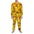 thumbnail image 1 of Mens Pajamas Set - Ripe Yellow Lemon Comfy Long Sleeve Button Up Pajama Sets for Men 2 Piece, Soft Sleepwear Nightwear Pjs Lounge Sets for Men with Pockets, 1 of 5