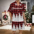 thumbnail image 1 of Mens Pajamas Set Short Sleeve Collared Top And Loose Pants Christmas Sleep Pajama Multicolored Printed Button Up Loungewear Sleepwear 2 Piece Pj with Pockets, 1 of 4