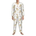 thumbnail image 1 of Mens Pajamas Set, Smile Cute French Bulldog Button Down Long Sleeve Loungewear Sleepwear Pjs sets for Men, 1 of 5