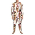 thumbnail image 1 of Mens Pajamas Set, Strawberry Blueberry Ice Cream Button Down Long Sleeve Loungewear Sleepwear Pjs sets for Men, 1 of 5