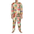 thumbnail image 1 of Mens Pajamas Set, Succulents Cactus blooming Button Down Long Sleeve Loungewear Sleepwear Pjs sets for Men, 1 of 5