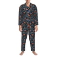 thumbnail image 1 of Mens Pajamas Set, Summer Hawaii Tree Button-Down Pajamas for Men Long Sleeve Mens Sleepwear Lounge Pjs Set, 1 of 5