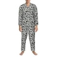 thumbnail image 1 of Mens Pajamas Set, Wild Animal Leopard Print Button Down Long Sleeve Loungewear Sleepwear Pjs sets for Men, 1 of 5