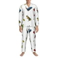thumbnail image 1 of Mens Pajamas Set, colorful Train Pattern Button Down Long Sleeve Loungewear Sleepwear Pjs sets for Men, 1 of 5