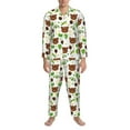 thumbnail image 1 of Mens Pajamas Set, cute bear Button Down Long Sleeve Loungewear Sleepwear Pjs sets for Men, 1 of 5