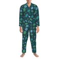 thumbnail image 1 of Mens Pajamas Set, cute shells starfish Button Down Long Sleeve Loungewear Sleepwear Pjs sets for Men, 1 of 5