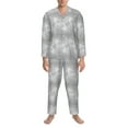 thumbnail image 1 of Mens Pajamas Set, silver sparkle glitter Button Down Long Sleeve Loungewear Sleepwear Pjs sets for Men, 1 of 5