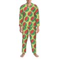 thumbnail image 1 of Mens Pajamas Set, summer watermelon Button Down Long Sleeve Loungewear Sleepwear Pjs sets for Men, 1 of 5