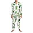 thumbnail image 1 of Mens Pajamas Set, vegetable Asparagu Button Down Long Sleeve Loungewear Sleepwear Pjs sets for Men, 1 of 5