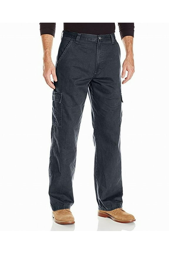Mens Pants 36x32 Straight Leg Relaxed Fit Twill Cargo 36