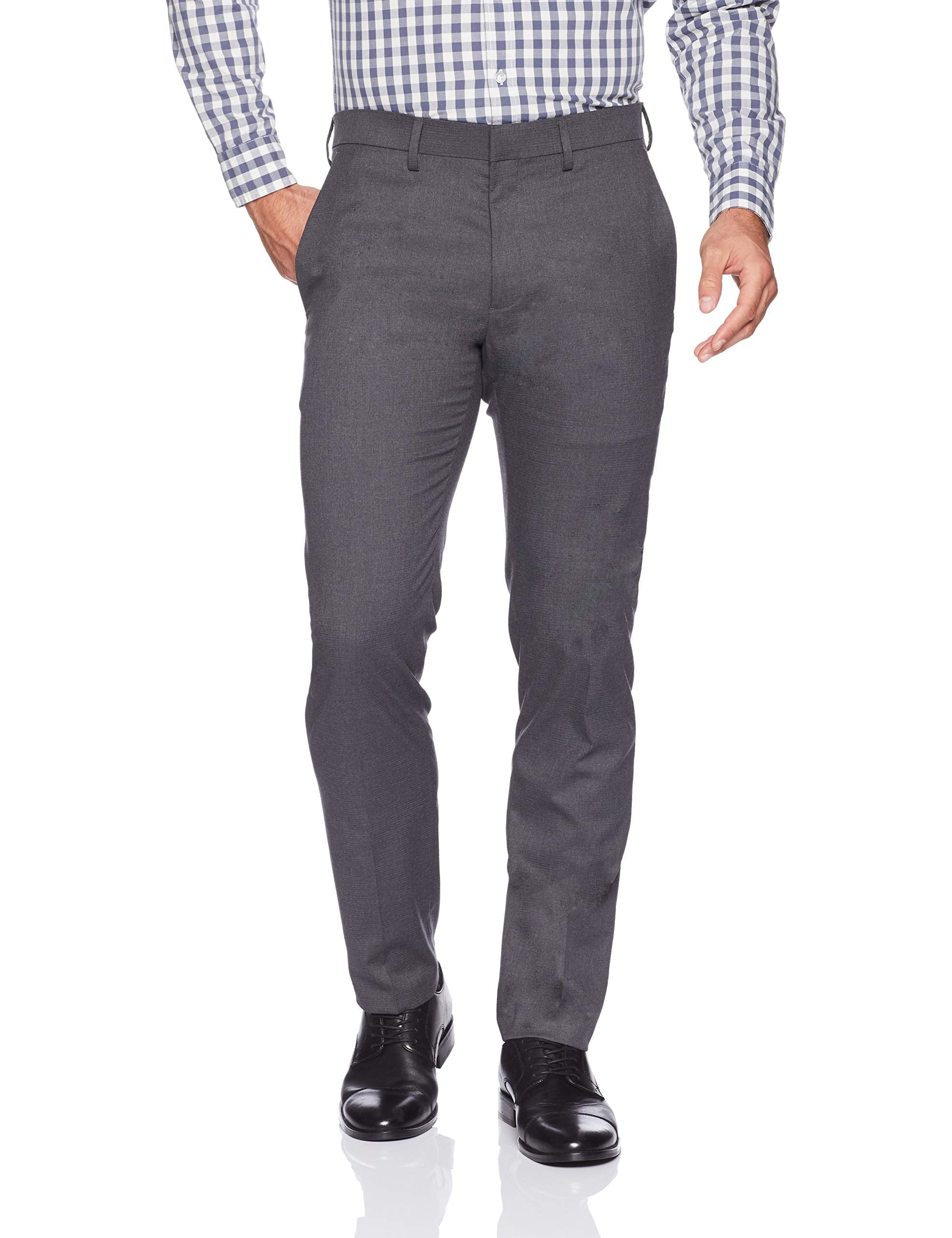 Mens Pants 38X32 Dress - Flat Front Slim 38