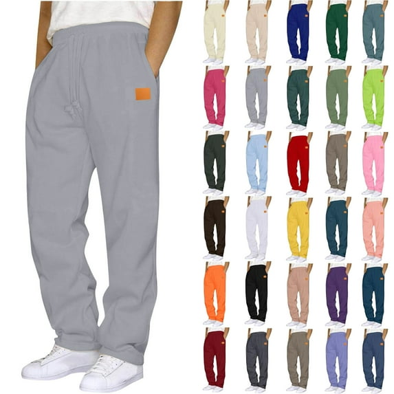 Mens Pants Athletic Fit Stretch Fashion Drawstring Elastic Waist Solid Color Casual Running Sweatpants With Pockets Workout Mens Pants