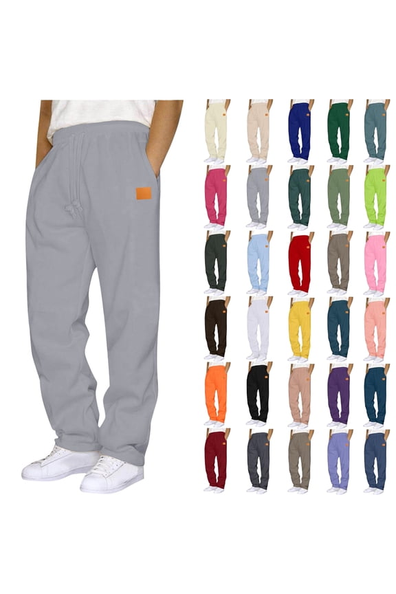 Mens Pants Athletic Fit Stretch Fashion Drawstring Elastic Waist Solid Color Casual Running Sweatpants With Pockets Workout Mens Pants