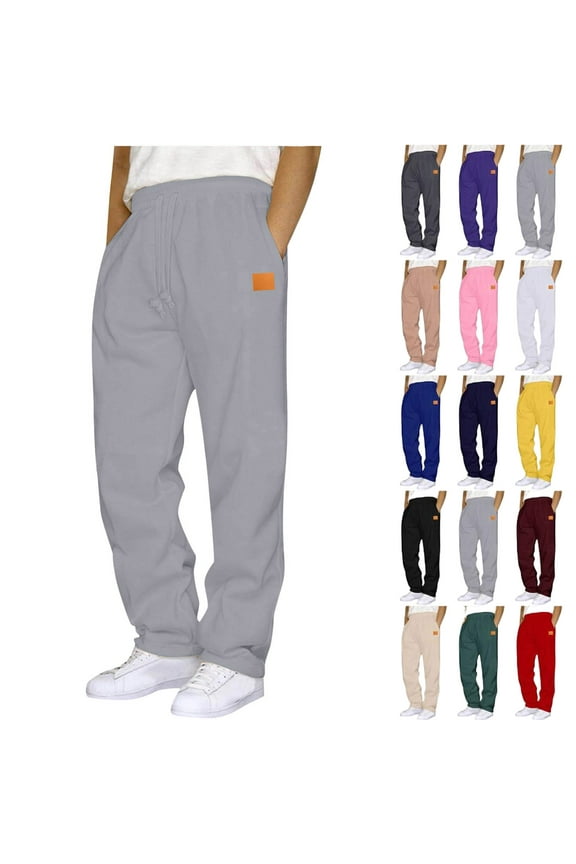 Mens Pants Athletic Fit Stretch Fashion Drawstring Elastic Waist Solid Color Casual Running Sweatpants With Pockets Workout Mens Pants