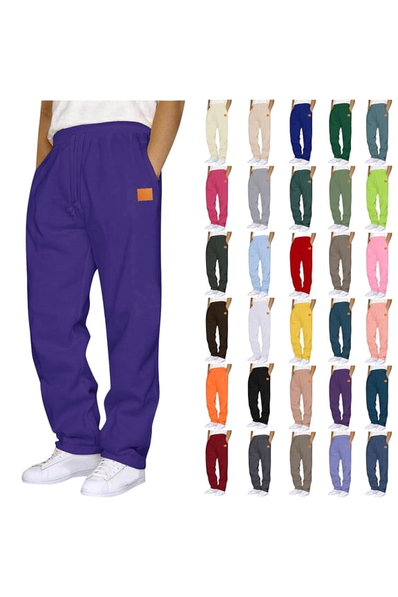 Mens Pants Athletic Fit Stretch Fashion Drawstring Elastic Waist Solid Color Casual Running Sweatpants With Pockets Workout Mens Pants