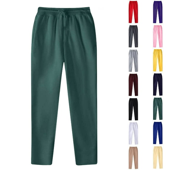 Mens Pants Athletic Fit Stretch Fashion Drawstring Elastic Waist Solid Color Casual Running Sweatpants With Pockets Workout Mens Pants