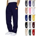 thumbnail image 1 of Mens Pants Athletic Fit Stretch Fashion Drawstring Elastic Waist Solid Color Casual Running Sweatpants With Pockets Workout Mens Pants, 1 of 4