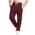 thumbnail image 1 of Mens Pants Athletic Open Bottom Running Pants Mens Sweatpants with Pockets Wine L, 1 of 7