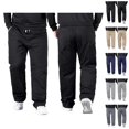 thumbnail image 1 of Mens Pants Casual Big And Tall 2026 Drawstring High Elastic Waist Straight Leg Stretch Loose Fit Trousers with Pockets, 1 of 4