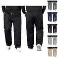 thumbnail image 1 of Mens Pants Casual Big And Tall 2026 High Elastic Waist Drawstring Stretch Straight Leg Loose Fit Trousers with Pockets, 1 of 4