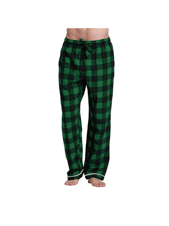 Mens Pants Casual Drawstring Mens Pajama Pants - Plaid Mens Pajama Bottoms - Mens Lounge Pants with Pockets (S - 3X) Mens Casual Pants with Pockets