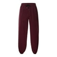 thumbnail image 1 of Mens Pants Casual Loose Solid Color Plus Size Elastic Waist Drawstring Comfortable Ankle Joggers Fall Workout Daily Wear Mens Slacks Red L, 1 of 7