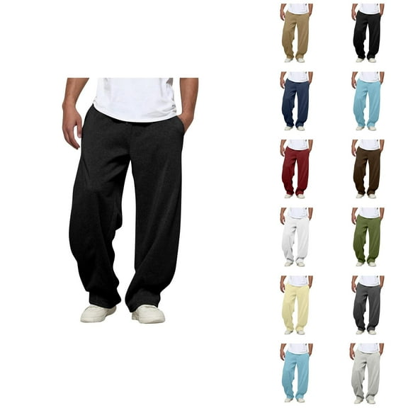 Mens Pants Casual Men's Sweatpants Men's Casual Pants with Pleated Detail Side Pockets Comfortable Relaxed Fit Big and Tall Soft Trousers for Everyday Wear