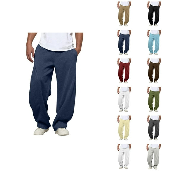 Mens Pants Casual Men's Sweatpants Men's Casual Pants with Pleated Detail Side Pockets Comfortable Relaxed Fit Big and Tall Soft Trousers for Everyday Wear